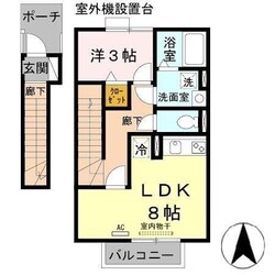 ダリア　B棟の物件間取画像